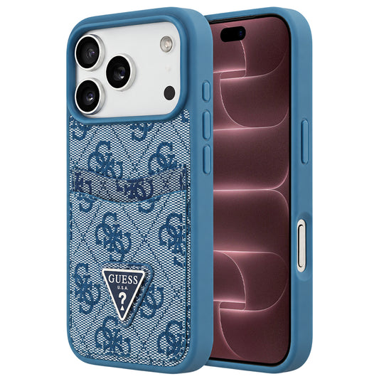 Tok Apple iPhone 18 Pro Max / 17 Pro Max készülékhez, Guess, 4G Double Card Triangle, kék