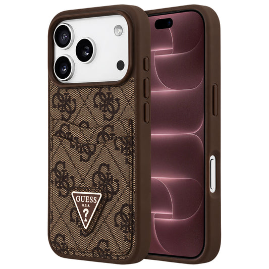Tok Apple iPhone 18 Pro Max / 17 Pro Max készülékhez, Guess, 4G Double Card Triangle, barna