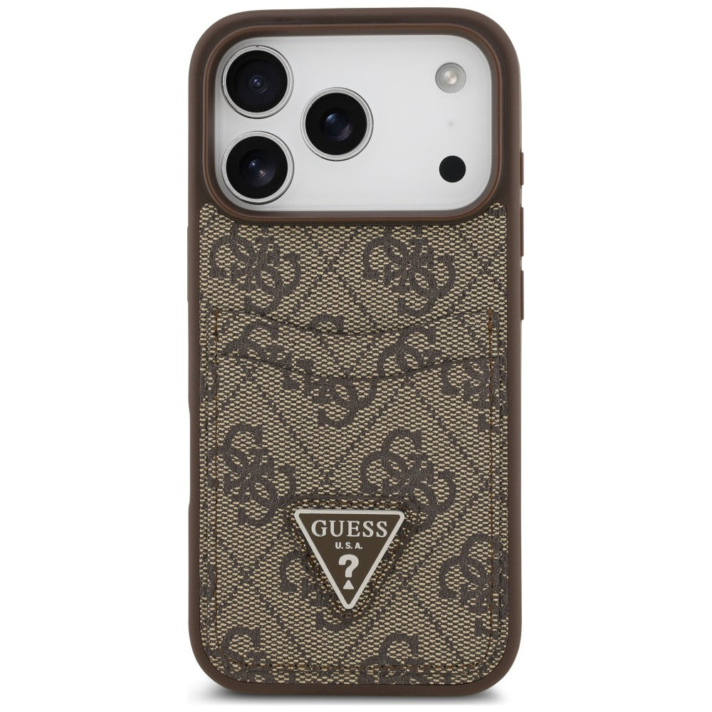 Tok Apple iPhone 18 Pro Max / 17 Pro Max készülékhez, Guess, 4G Double Card Triangle, barna