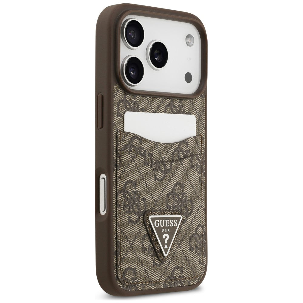 Tok Apple iPhone 18 Pro Max / 17 Pro Max készülékhez, Guess, 4G Double Card Triangle, barna