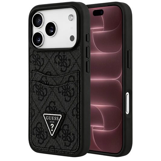 Tok Apple iPhone 18 Pro Max / 17 Pro Max készülékhez, Guess, 4G Double Card Triangle, fekete