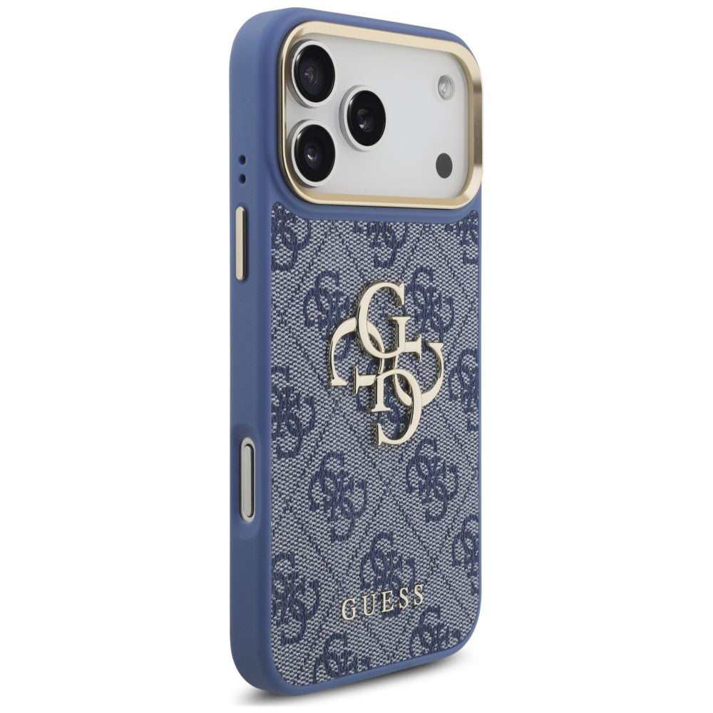 Tok Apple iPhone 18 Pro Max / 17 Pro Max készülékhez, Guess, Big 4G Classic Logo & Big Strap Metal Buttons, kék