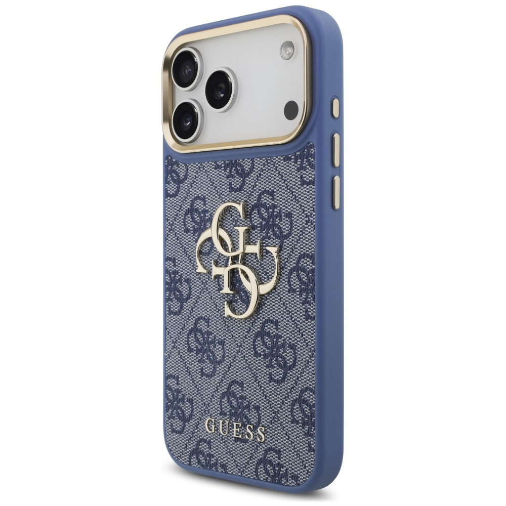 Tok Apple iPhone 18 Pro Max / 17 Pro Max készülékhez, Guess, Big 4G Classic Logo & Big Strap Metal Buttons, kék