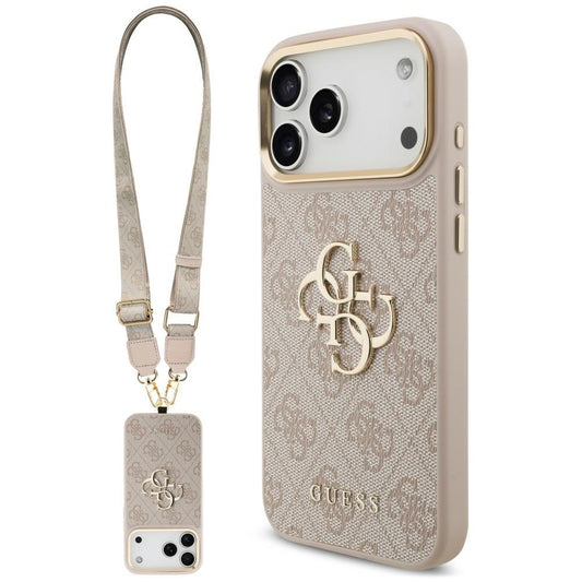 Tok Apple iPhone 18 Pro Max / 17 Pro Max készülékhez, Guess, Big 4G Classic Logo & Big Strap Metal Buttons, rózsaszín