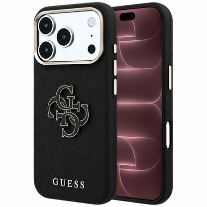 Tok Apple iPhone 18 Pro Max / 17 Pro Max, Guess, Grained Big Resin Logo, Fekete