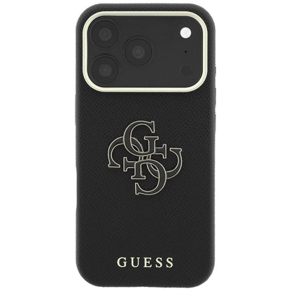 Tok Apple iPhone 18 Pro Max / 17 Pro Max, Guess, Grained Big Resin Logo, Fekete