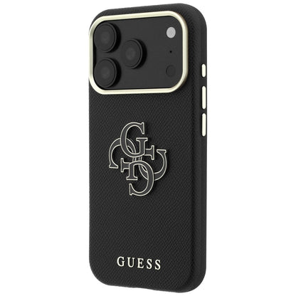 Tok Apple iPhone 18 Pro Max / 17 Pro Max, Guess, Grained Big Resin Logo, Fekete