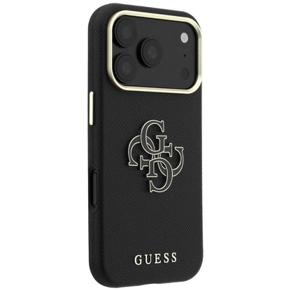 Tok Apple iPhone 18 Pro Max / 17 Pro Max, Guess, Grained Big Resin Logo, Fekete