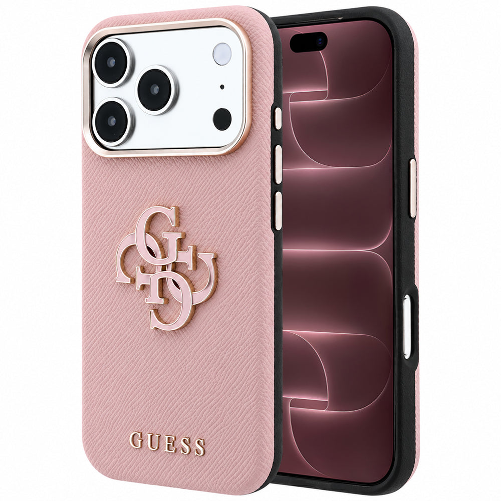 Tok Apple iPhone 18 Pro Max / 17 Pro Max, Guess, Nagyméretű gyantás logóval, Rózsaszín