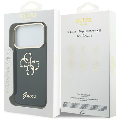 Tok Apple iPhone 18 Pro Max / 17 Pro Max, Guess, IML 4G Metal Script, Fekete