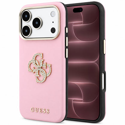 Tok Apple iPhone 18 Pro Max / 17 Pro Max készülékhez, Guess, Smooth Big Strass Logo, rózsaszín
