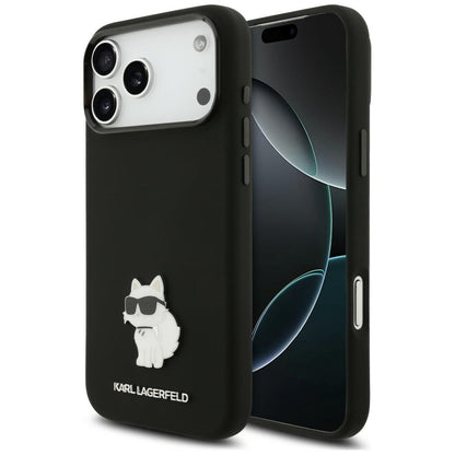 Tok Karl Lagerfeld Choupette Metal Pin Apple iPhone 18 Pro Max / 17 Pro Max készülékhez, fekete
