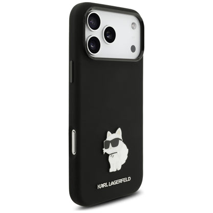 Tok Karl Lagerfeld Choupette Metal Pin Apple iPhone 18 Pro Max / 17 Pro Max készülékhez, fekete