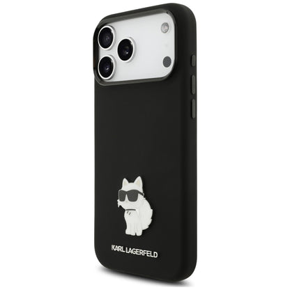 Tok Karl Lagerfeld Choupette Metal Pin Apple iPhone 18 Pro Max / 17 Pro Max készülékhez, fekete