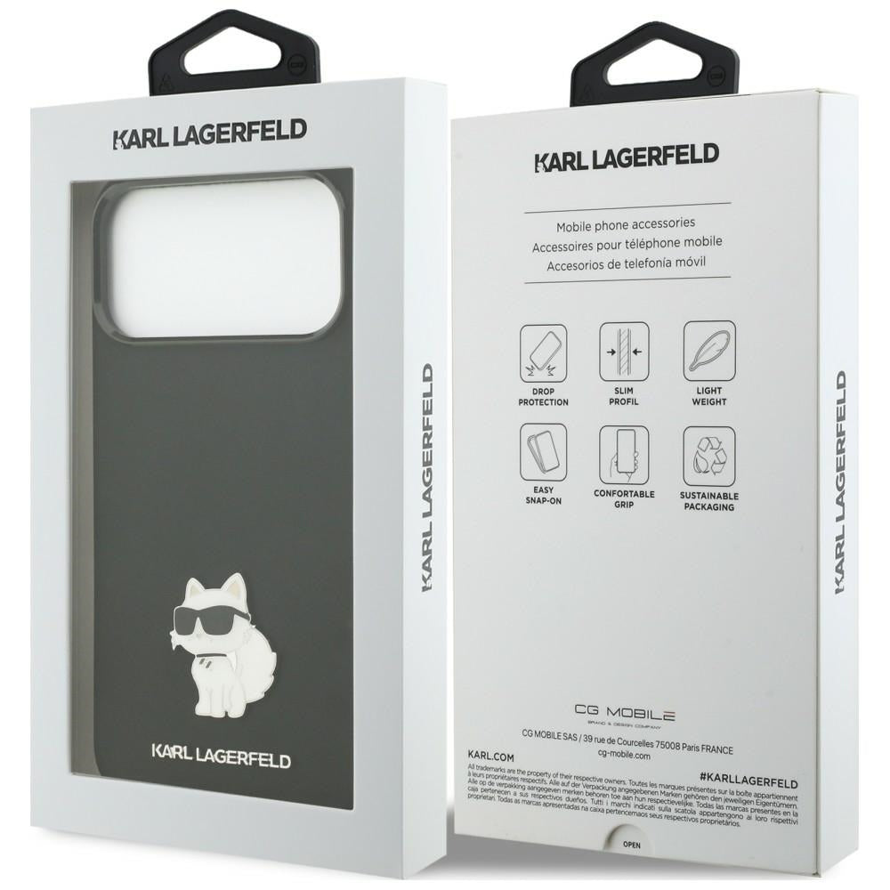 Tok Karl Lagerfeld Choupette Metal Pin Apple iPhone 18 Pro Max / 17 Pro Max készülékhez, fekete