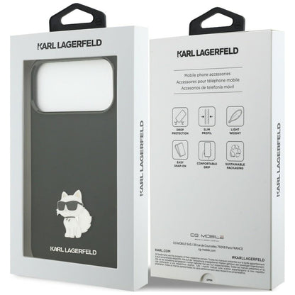 Tok Karl Lagerfeld Choupette Metal Pin Apple iPhone 18 Pro Max / 17 Pro Max készülékhez, fekete
