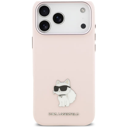 Case for Apple iPhone 18 Pro Max / 17 Pro Max, Karl Lagerfeld, Choupette Metal Pin, Pink