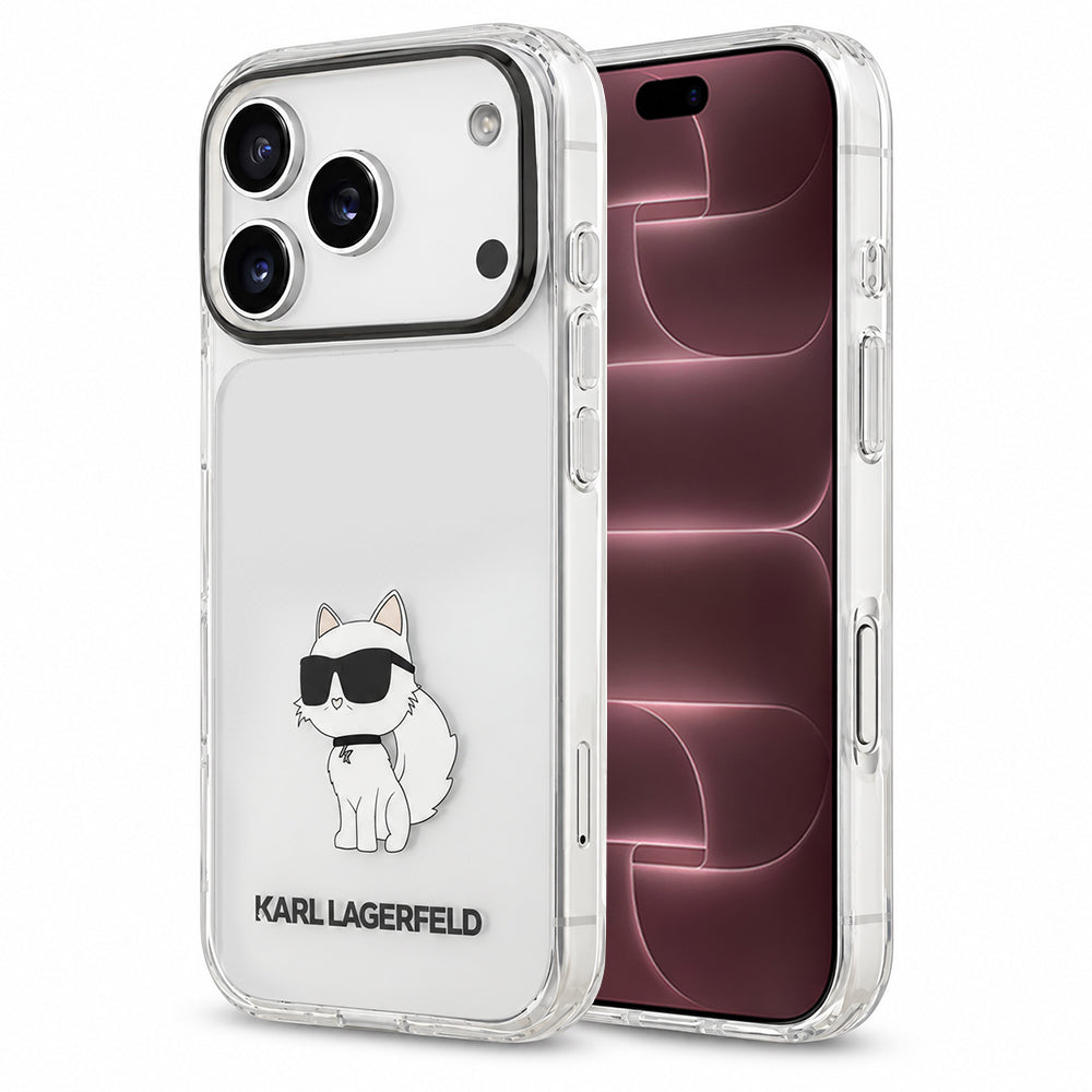 Case for Apple iPhone 18 Pro Max / 17 Pro Max, Karl Lagerfeld, IML Choupette NFT, Transparent
