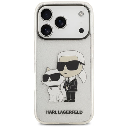 Tok Apple iPhone 18 Pro Max / 17 Pro Max készülékhez, Karl Lagerfeld, IML Glitter Karl and Choupette NFT, átlátszó