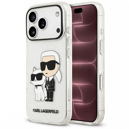 Tok Apple iPhone 18 Pro Max / 17 Pro Max készülékhez, Karl Lagerfeld, IML Glitter Karl and Choupette NFT, átlátszó