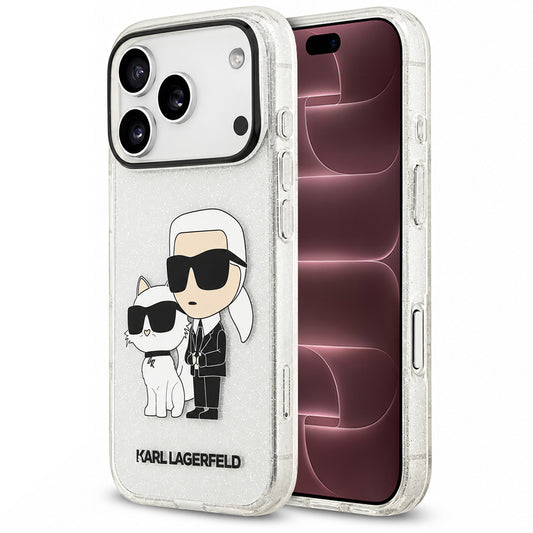 Tok Apple iPhone 18 Pro Max / 17 Pro Max készülékhez, Karl Lagerfeld, IML Glitter Karl and Choupette NFT, átlátszó