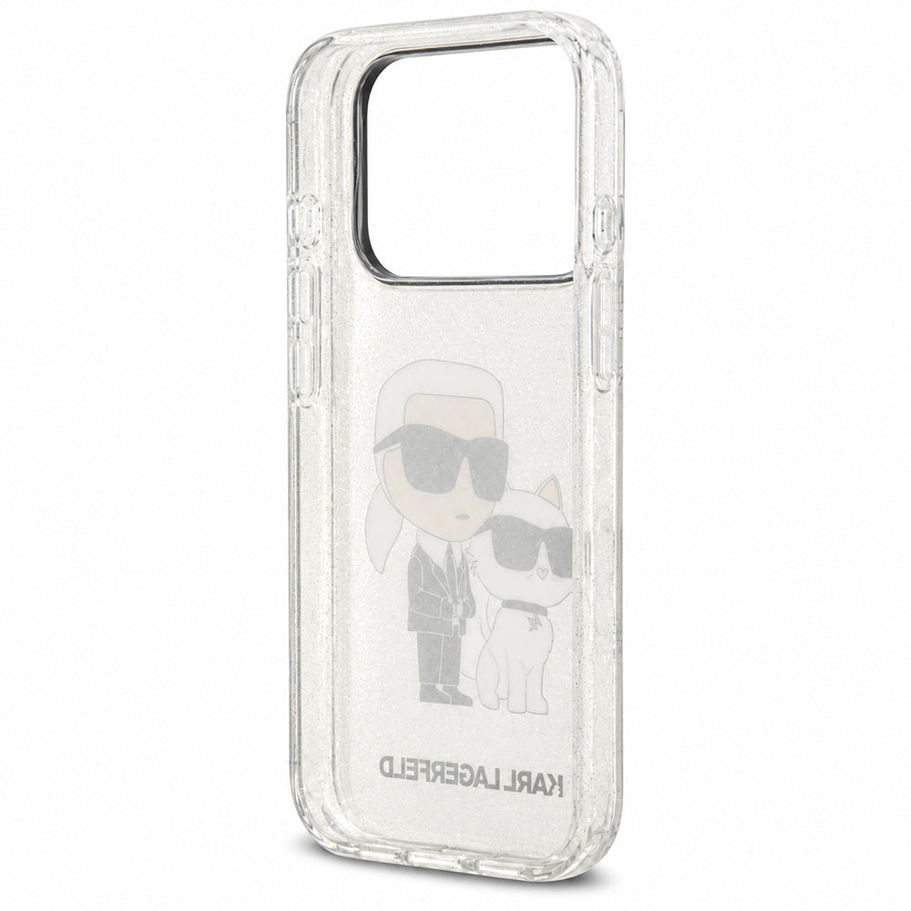 Tok Apple iPhone 18 Pro Max / 17 Pro Max készülékhez, Karl Lagerfeld, IML Glitter Karl and Choupette NFT, átlátszó