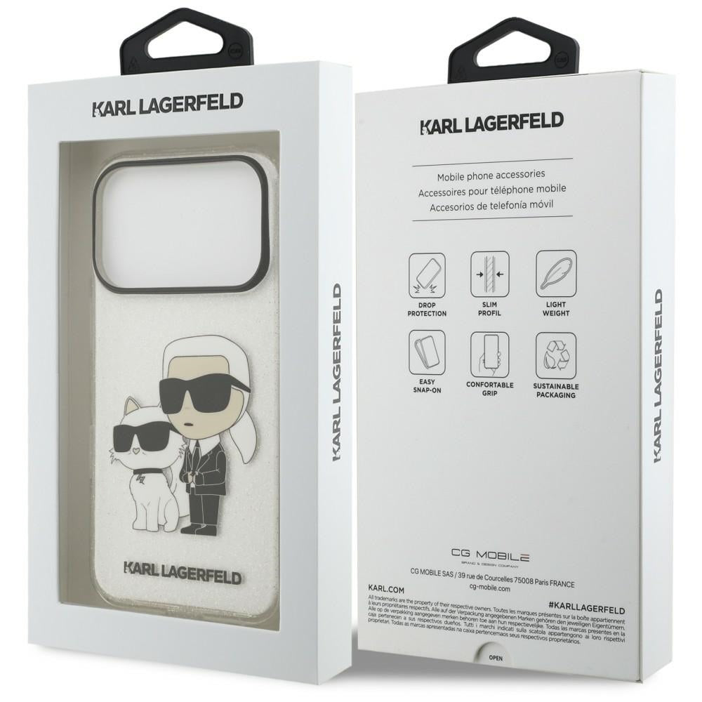 Tok Apple iPhone 18 Pro Max / 17 Pro Max készülékhez, Karl Lagerfeld, IML Glitter Karl and Choupette NFT, átlátszó