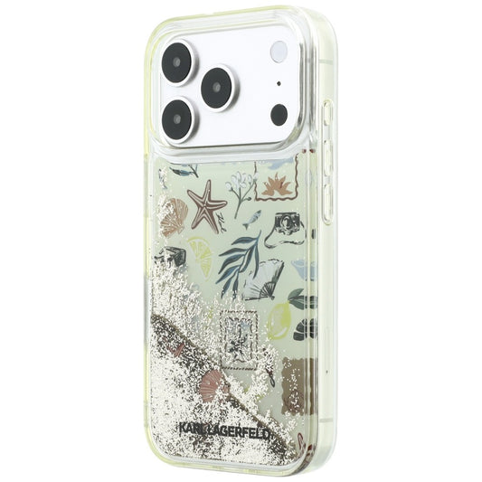 Tok Apple iPhone 18 Pro Max / 17 Pro Max készülékhez, Karl Lagerfeld, Liquid Glitter Beach and Sand, bézs