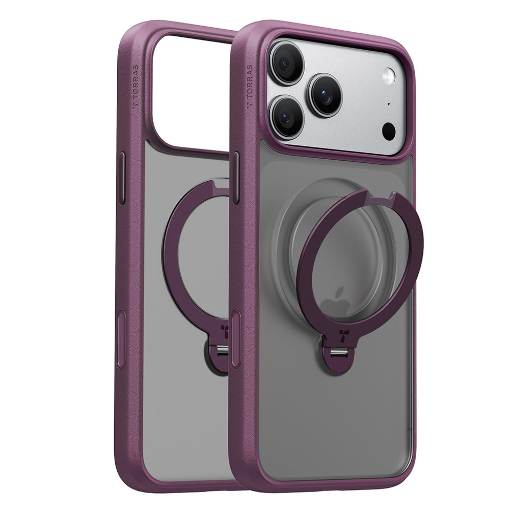 MagSafe Case for Apple iPhone 18 Pro Max / 17 Pro Max, Torras, Ostand Spin, Purple
