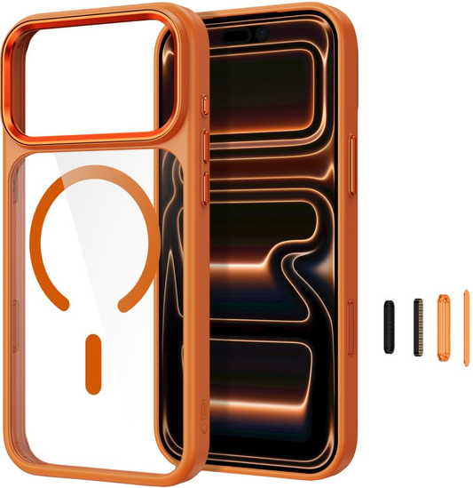 Tok Apple iPhone 18 Pro / 17 Pro-hoz, Tech-Protect, Magmat CC, Áttetsző Narancssárga