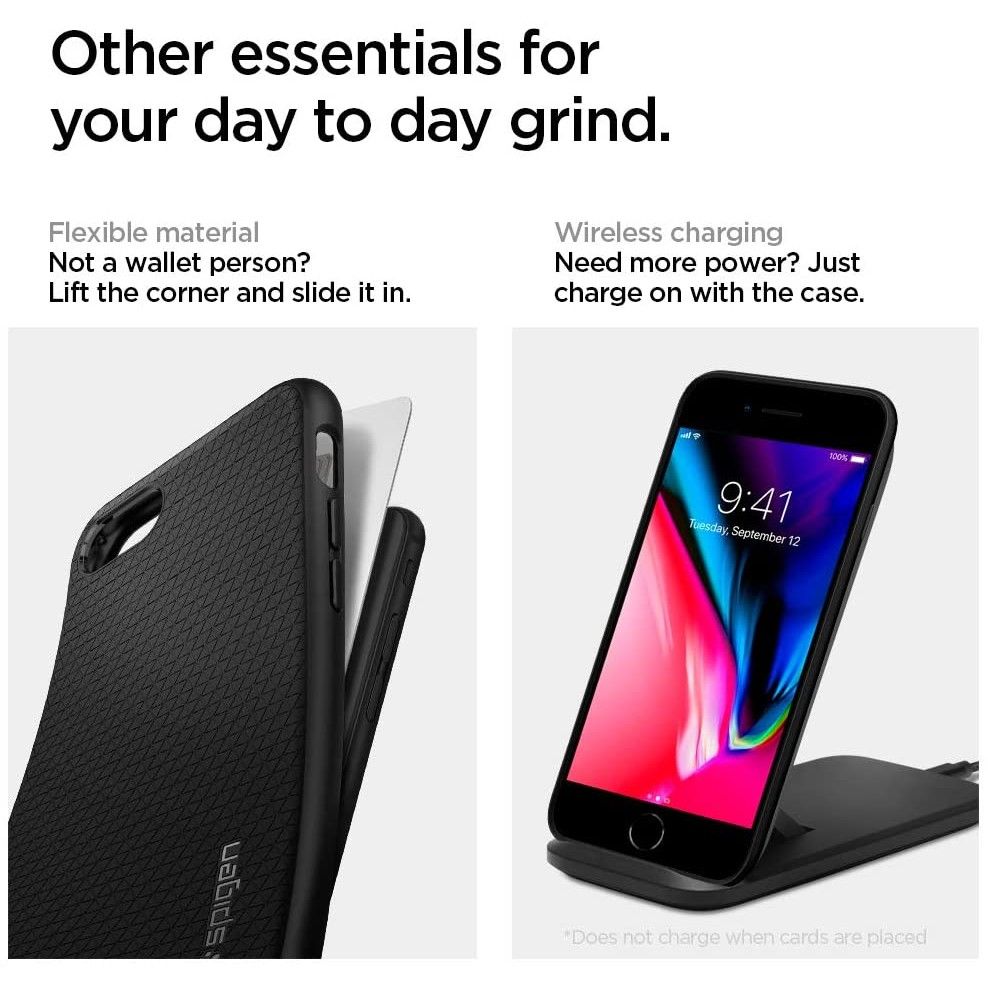 Tok Apple iPhone SE (2022) / SE (2020) / 8 / 7 készülékhez, Spigen, Liquid Air, Fekete 042CS20511