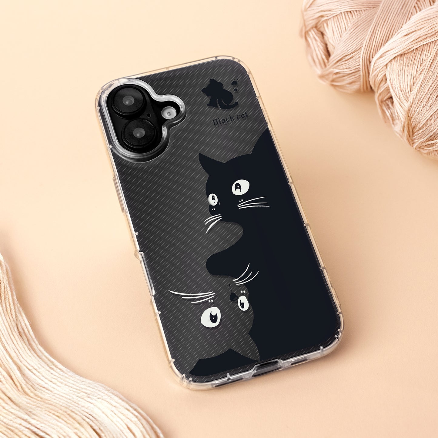 Tok Apple iPhone 17-hez, OEM, Ultra Trendy Cat, Fekete