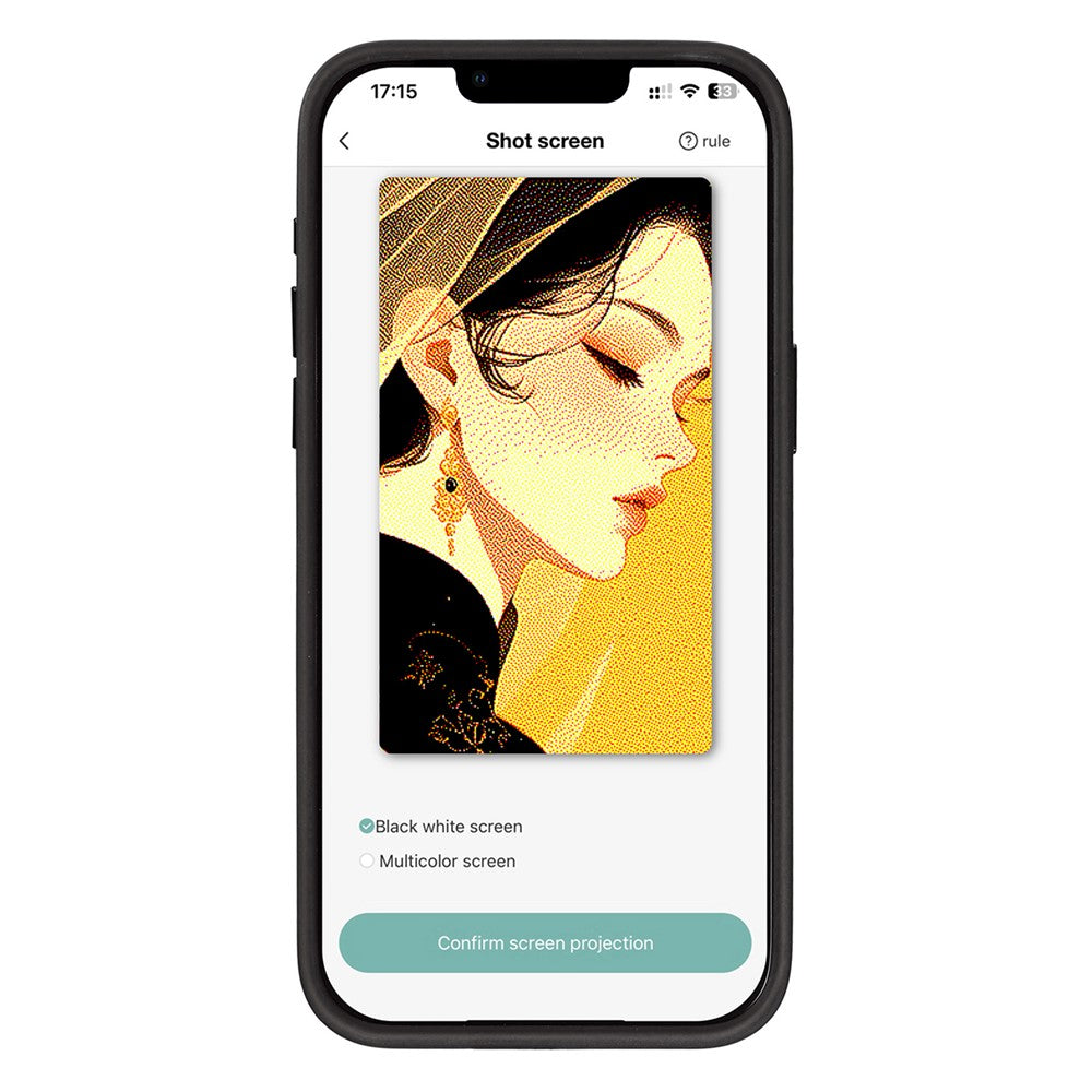 Tok Apple iPhone 15 Pro-hoz, OEM, Egyedi E-Ink kijelző, Fekete
