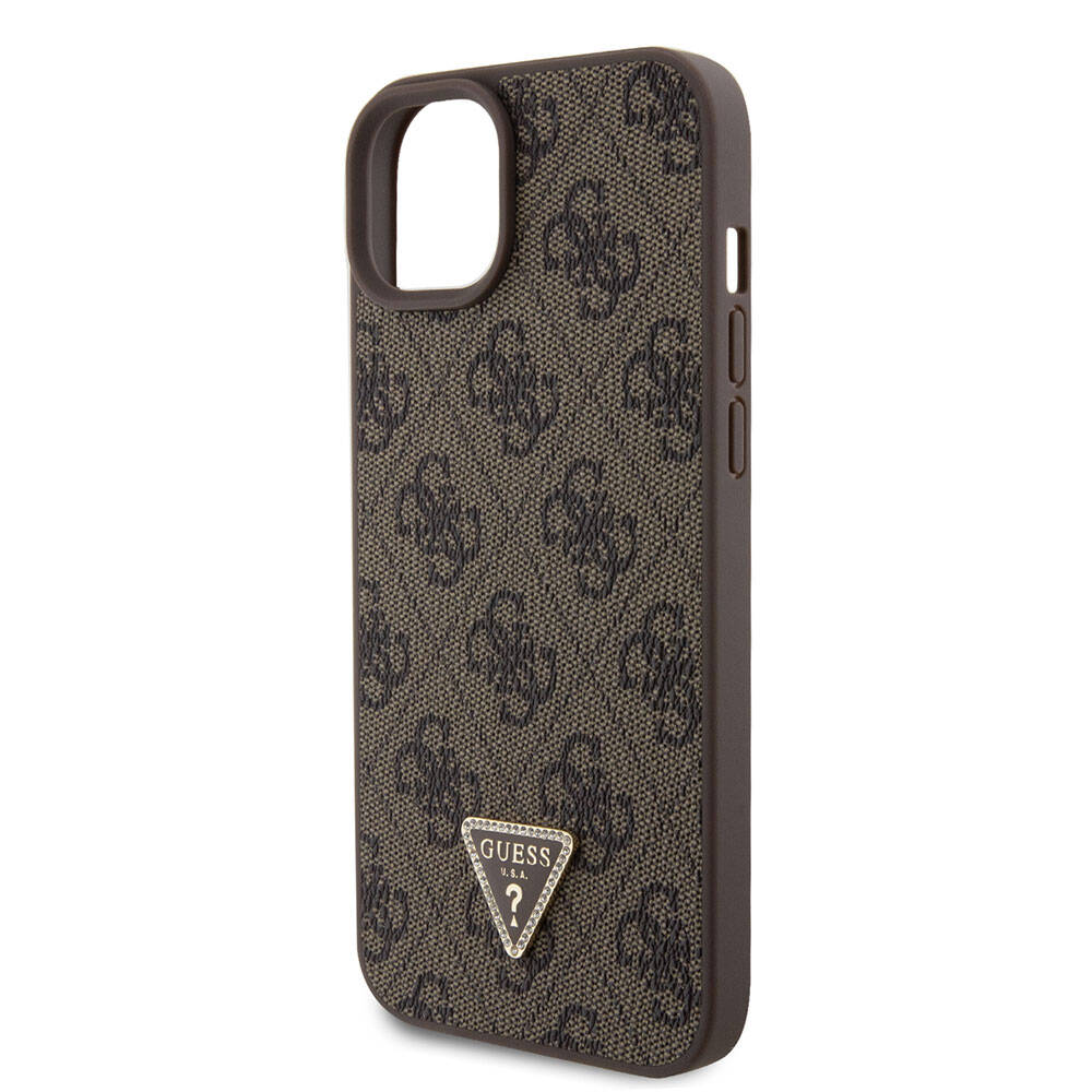 Tok Apple iPhone 15 Plus-hoz, Guess, Crossbody 4G Metal Logo, Barna, Újrapecsételt