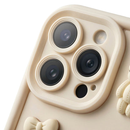 Case for Apple iPhone 16 Pro Max, OEM, Ultra Trendy 3D Bear, Beige