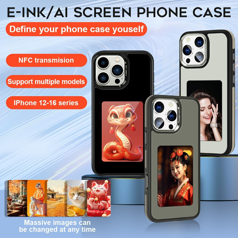 Tok Apple iPhone 16 Pro Max-hoz, OEM, Egyedi E-Ink kijelző (4 hüvelyk), Fekete