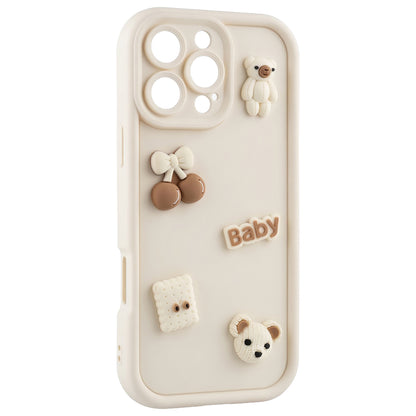 Apple iPhone 15 tok, OEM, Ultra Trendy 3D Bear, bézs