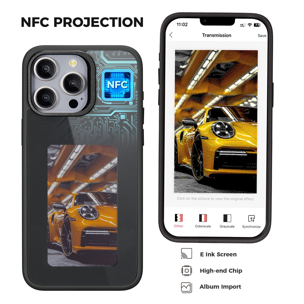 Tok Apple iPhone 14 Pro-hoz, OEM, Egyedi E-Ink kijelző, Fekete