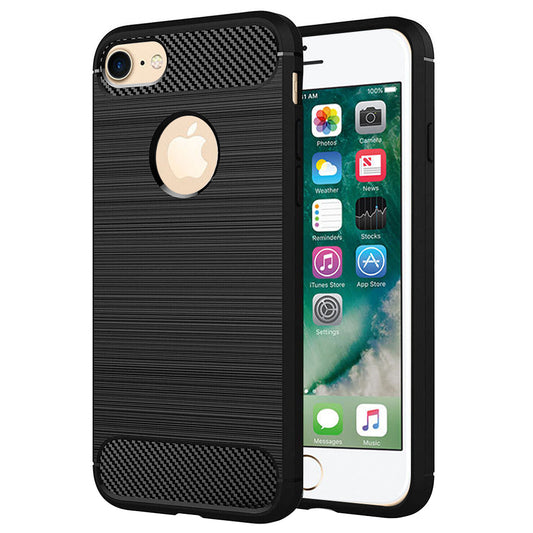 Case for Apple iPhone 8 / 7, Techsuit, Carbon, Black