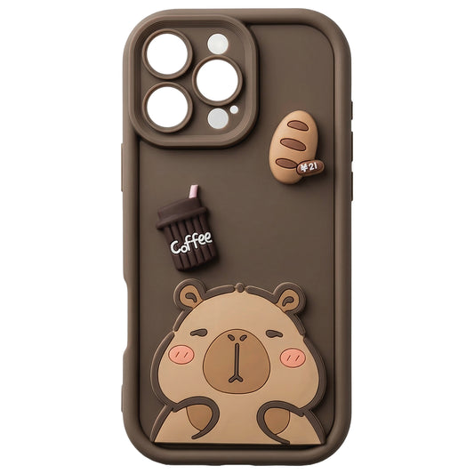 Tok Apple iPhone 16-hoz, OEM, Ultra Trendy 3D Capybara, Barna