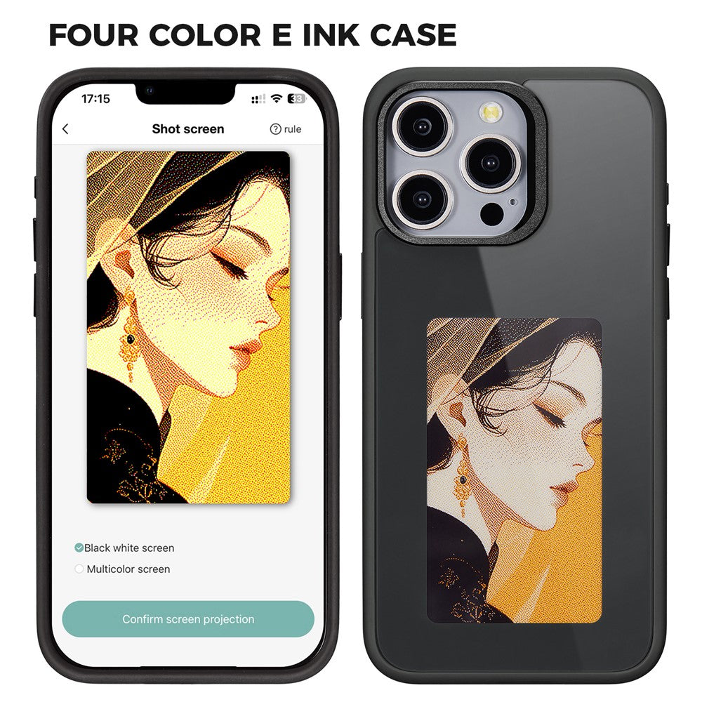 Tok Apple iPhone 14 Pro-hoz, OEM, Egyedi E-Ink kijelző, Fekete