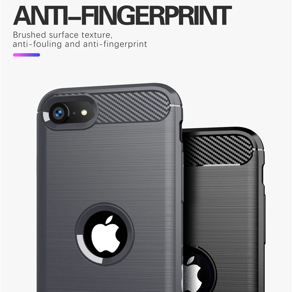 Tok Apple iPhone SE (2022) / SE (2020) számára, Techsuit, Karbon, Fekete
