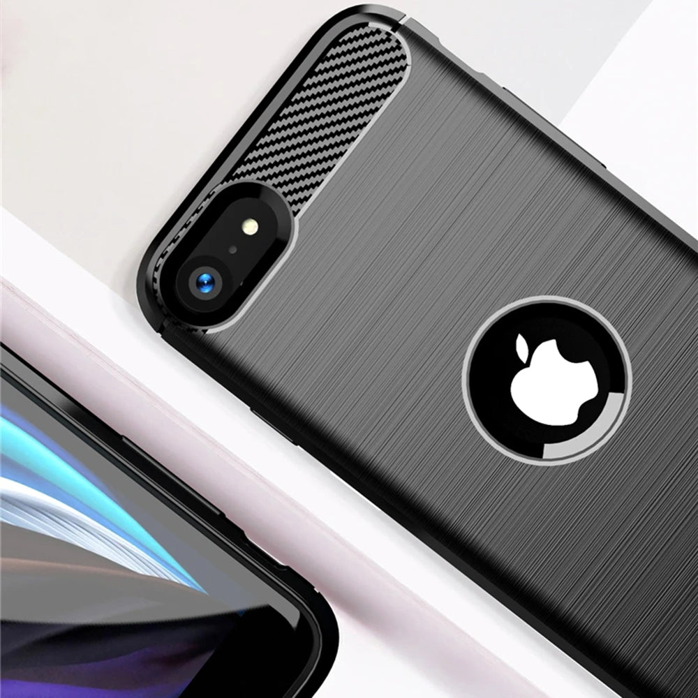 Tok Apple iPhone SE (2022) / SE (2020) számára, Techsuit, Karbon, Fekete