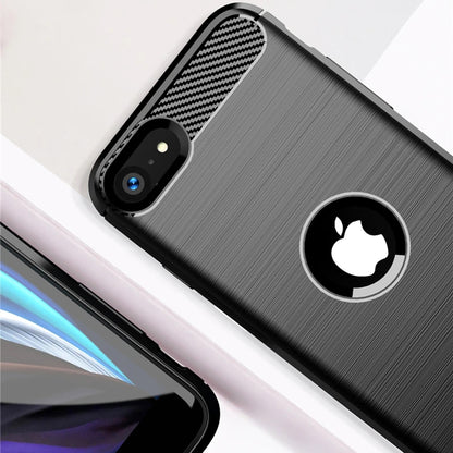 Tok Apple iPhone SE (2022) / SE (2020) számára, Techsuit, Karbon, Fekete