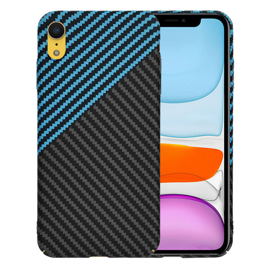 Case for Apple iPhone XR, Techsuit, Carbonite FiberShell, Black Blue