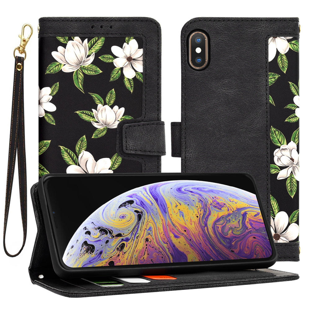 Tok Apple iPhone XS Max-hez, Techsuit, FlipCraft, Fekete