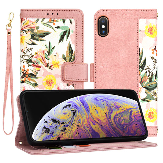 Tok Apple iPhone XS Max-hoz, Techsuit, FlipCraft, Rózsaszín
