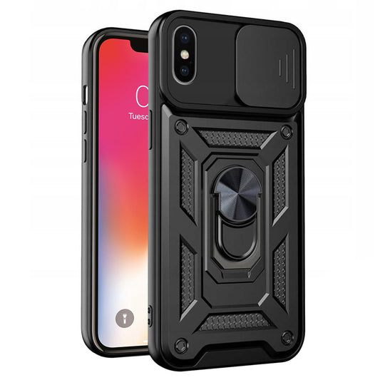 Tok Apple iPhone XS / X-hez, Techsuit, CamShield, Fekete