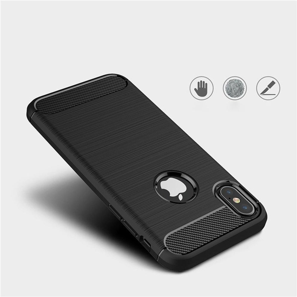 Tok Apple iPhone XS / X-hez, Techsuit, karbon, fekete