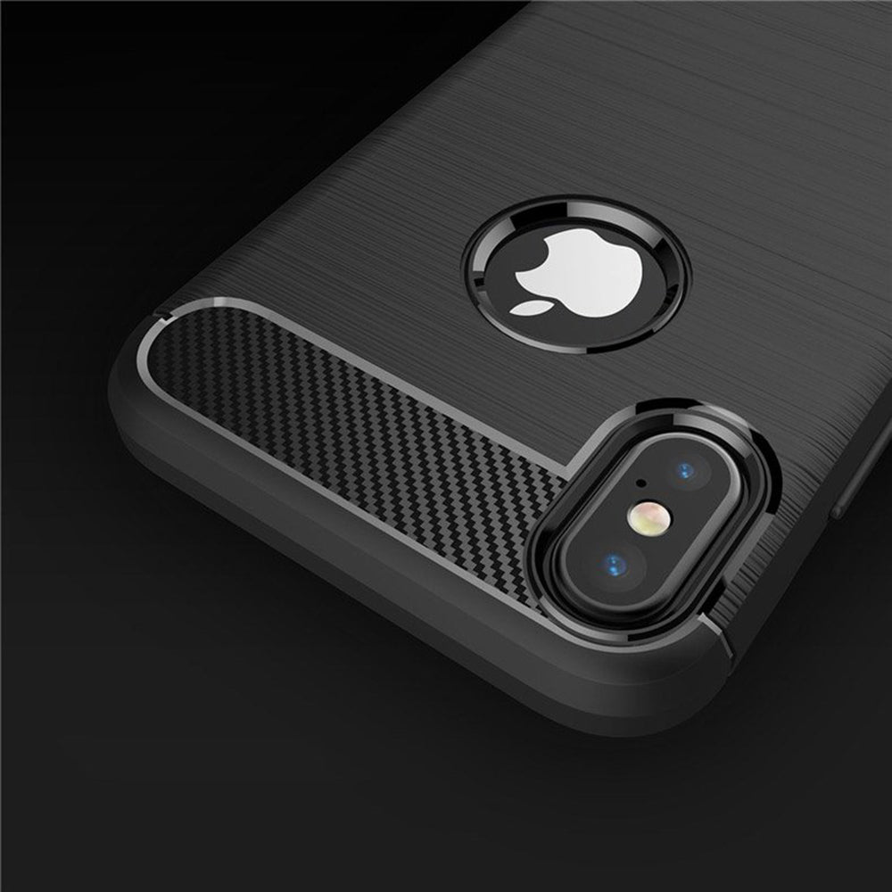 Tok Apple iPhone XS / X-hez, Techsuit, karbon, fekete